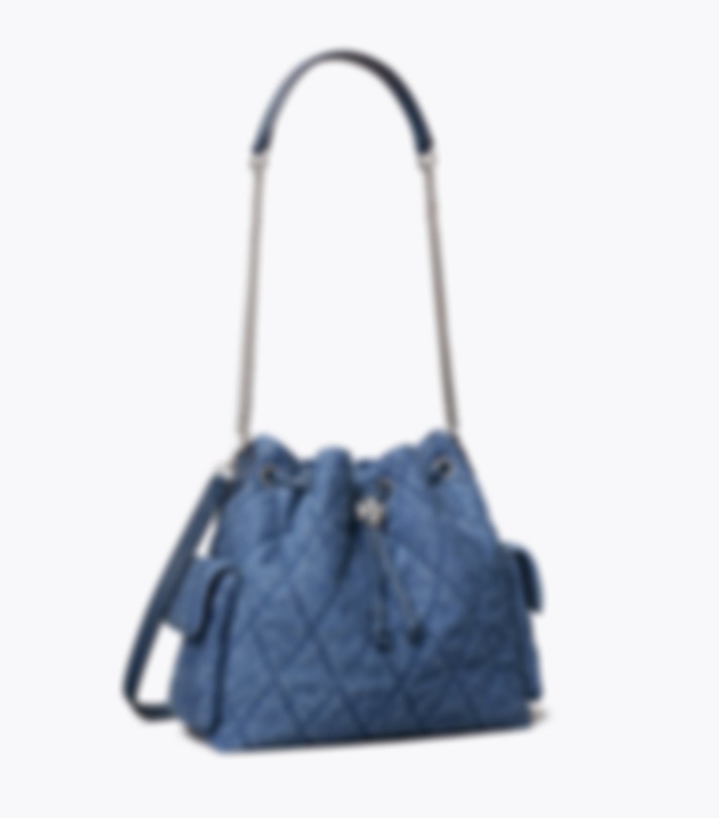 CHARLIE QUILTED DENIM DRAWSTRING SHOULDER BAG