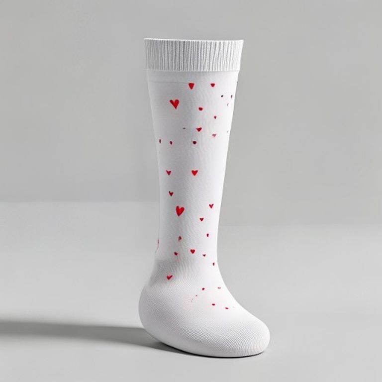 Hearts Print Crew Socks