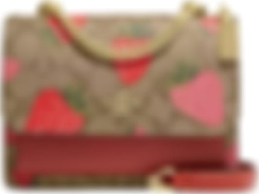 Mini Klare Crossbody Bag in Signature Canvas Strawberry