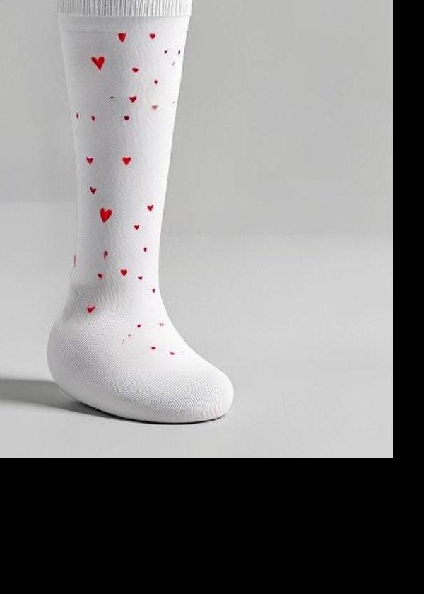 Hearts Print Crew Socks - detail view 3